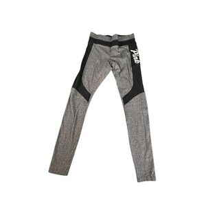 Victoria’s Secret PINK Yoga Leggings XS Gray Black Colorblock Logo Pocket